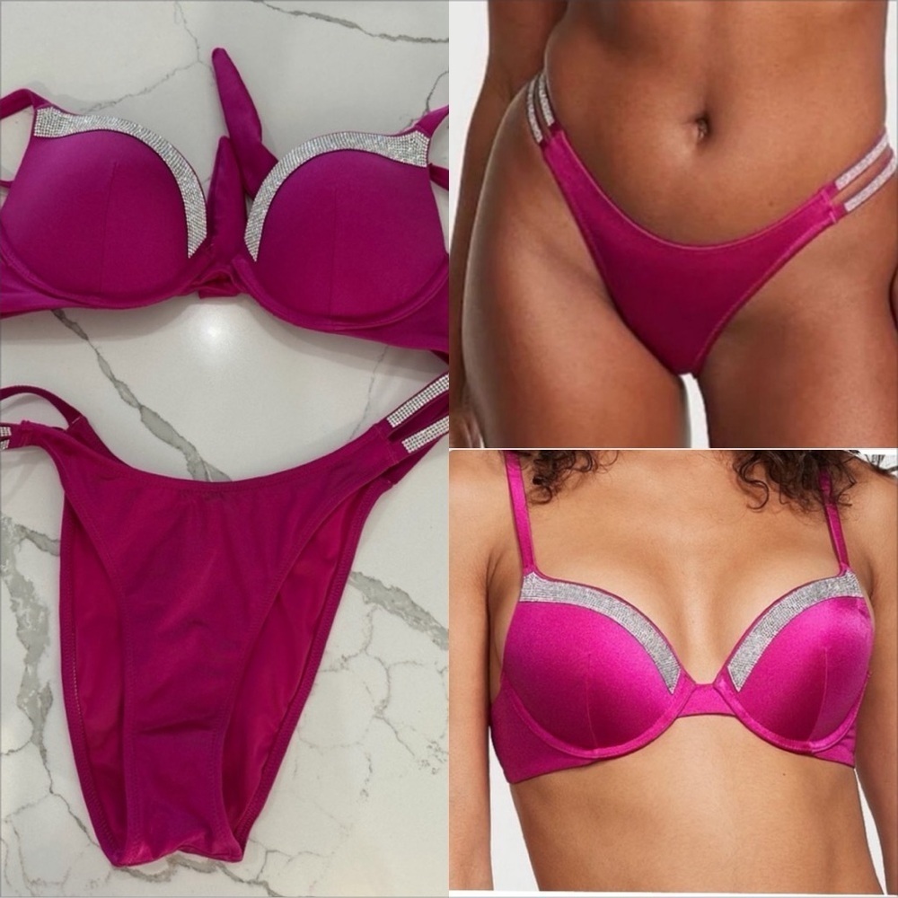 NWOT Victoria’s Secret Very Sexy Shine Trim Push-Up Bikini set 32B